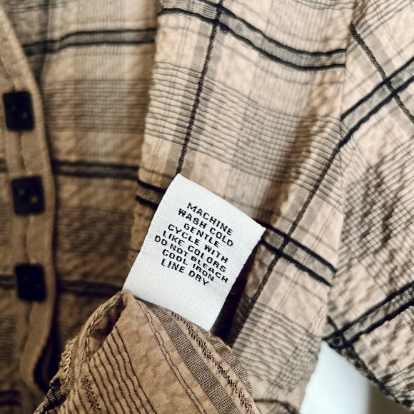 Habitat Beige Plaid Shirt - Picture 4 of 8
